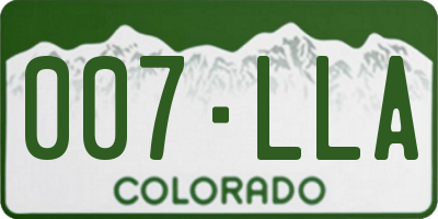 CO license plate 007LLA