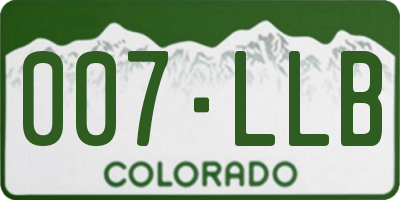 CO license plate 007LLB