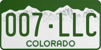 CO license plate 007LLC
