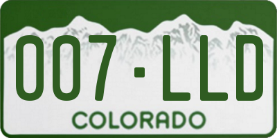 CO license plate 007LLD
