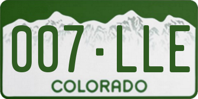 CO license plate 007LLE
