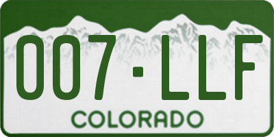 CO license plate 007LLF