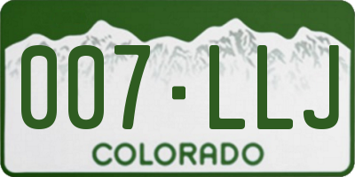 CO license plate 007LLJ