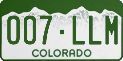 CO license plate 007LLM