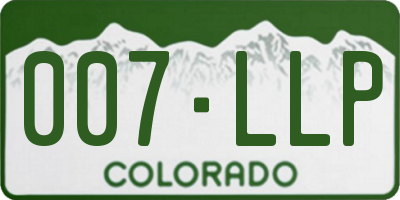 CO license plate 007LLP