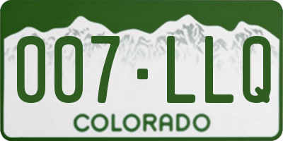 CO license plate 007LLQ