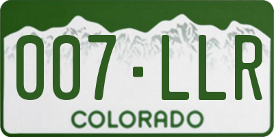 CO license plate 007LLR