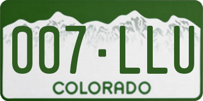 CO license plate 007LLU