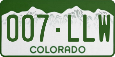 CO license plate 007LLW