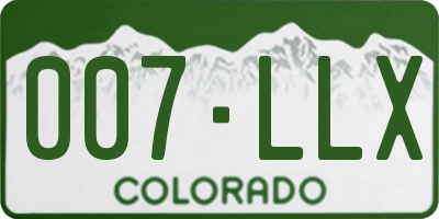 CO license plate 007LLX
