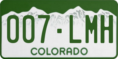 CO license plate 007LMH