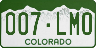 CO license plate 007LMO