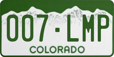 CO license plate 007LMP
