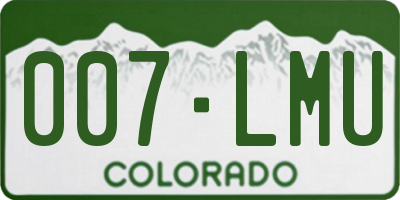 CO license plate 007LMU