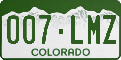 CO license plate 007LMZ