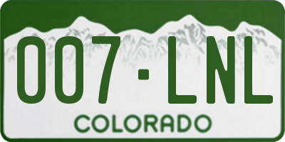 CO license plate 007LNL