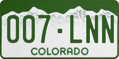CO license plate 007LNN