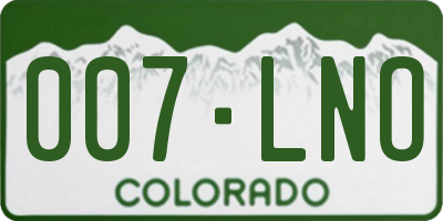 CO license plate 007LNO