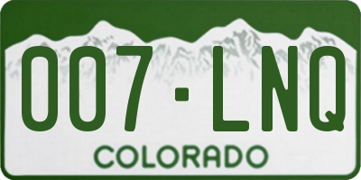 CO license plate 007LNQ