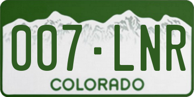 CO license plate 007LNR