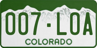 CO license plate 007LOA