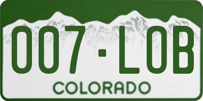CO license plate 007LOB