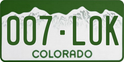 CO license plate 007LOK