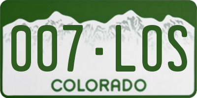 CO license plate 007LOS