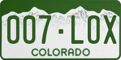 CO license plate 007LOX
