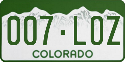 CO license plate 007LOZ