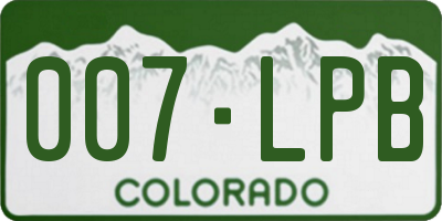 CO license plate 007LPB
