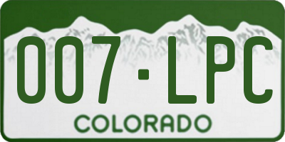CO license plate 007LPC
