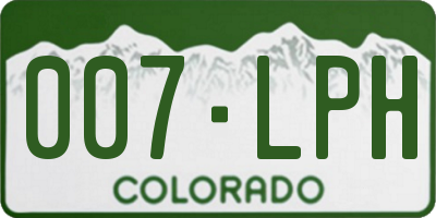 CO license plate 007LPH