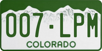 CO license plate 007LPM