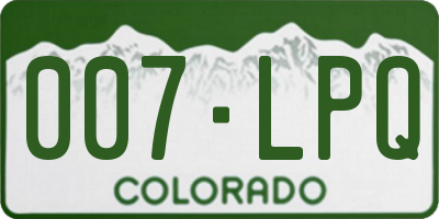 CO license plate 007LPQ