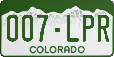 CO license plate 007LPR