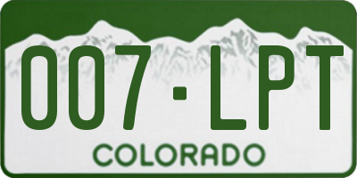 CO license plate 007LPT