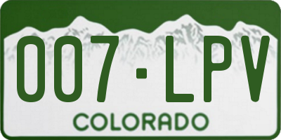CO license plate 007LPV