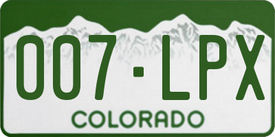 CO license plate 007LPX