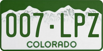 CO license plate 007LPZ