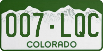CO license plate 007LQC