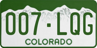 CO license plate 007LQG