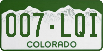 CO license plate 007LQI