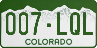 CO license plate 007LQL