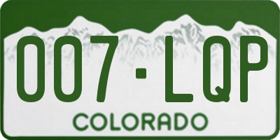 CO license plate 007LQP