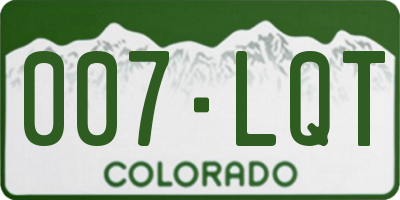 CO license plate 007LQT