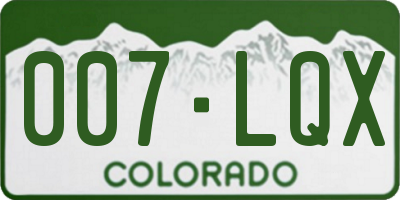 CO license plate 007LQX