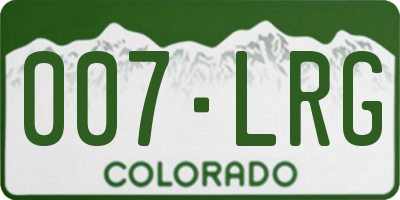 CO license plate 007LRG