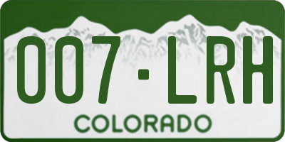 CO license plate 007LRH