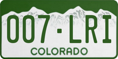 CO license plate 007LRI